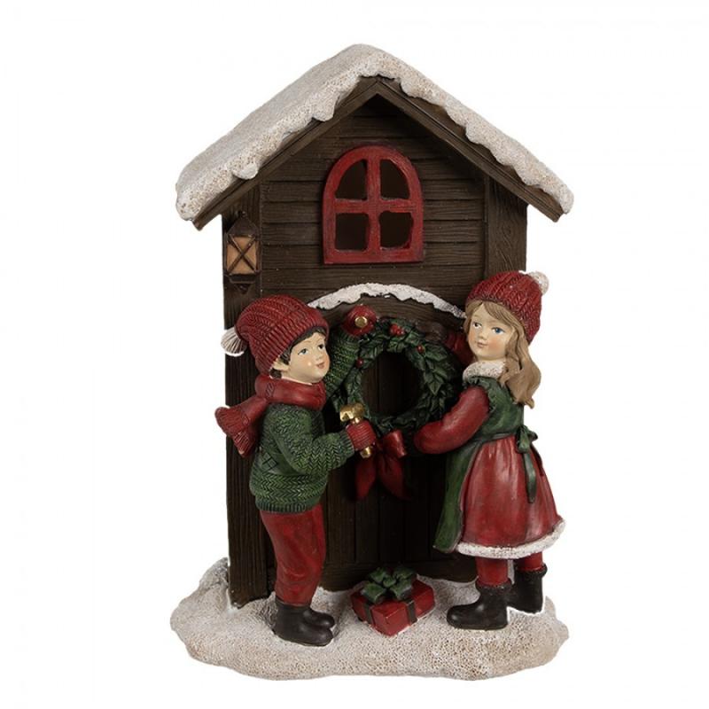 Juldekoration Inomhus Hus med LED 13x10x20 cm Brun