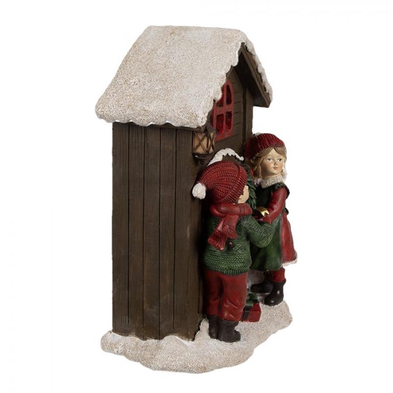 Juldekoration Inomhus Hus med LED 13x10x20 cm Brun
