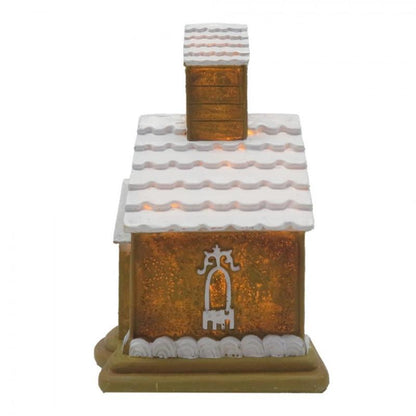 Juldekoration Inomhus Hus med LED Brun Vit 9x9x14 cm