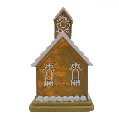 Juldekoration Inomhus Hus med LED Brun Vit 9x9x14 cm