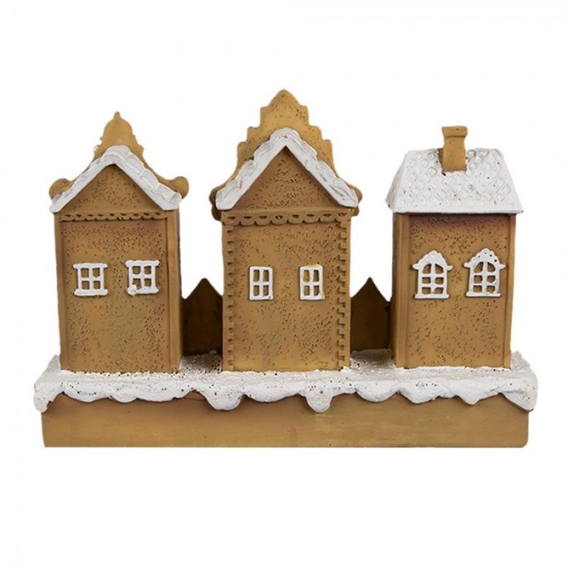 Juldekoration Inomhus Pepparkakshus 13x4x10 cm Brun