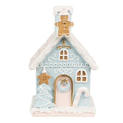 Innendørs Julepynt hus med LED Blå Rosa 9x8x15 cm