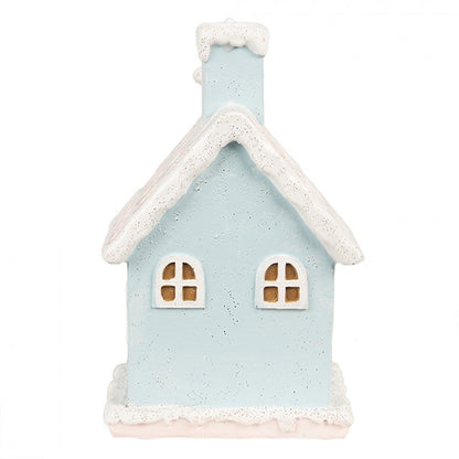 Innendørs Julepynt hus med LED Blå Rosa 9x8x15 cm