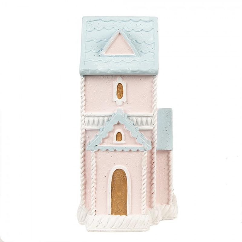 Juldekoration Inomhus Pepparkakshus LED 10x8x16 Cm Rosa polyresin