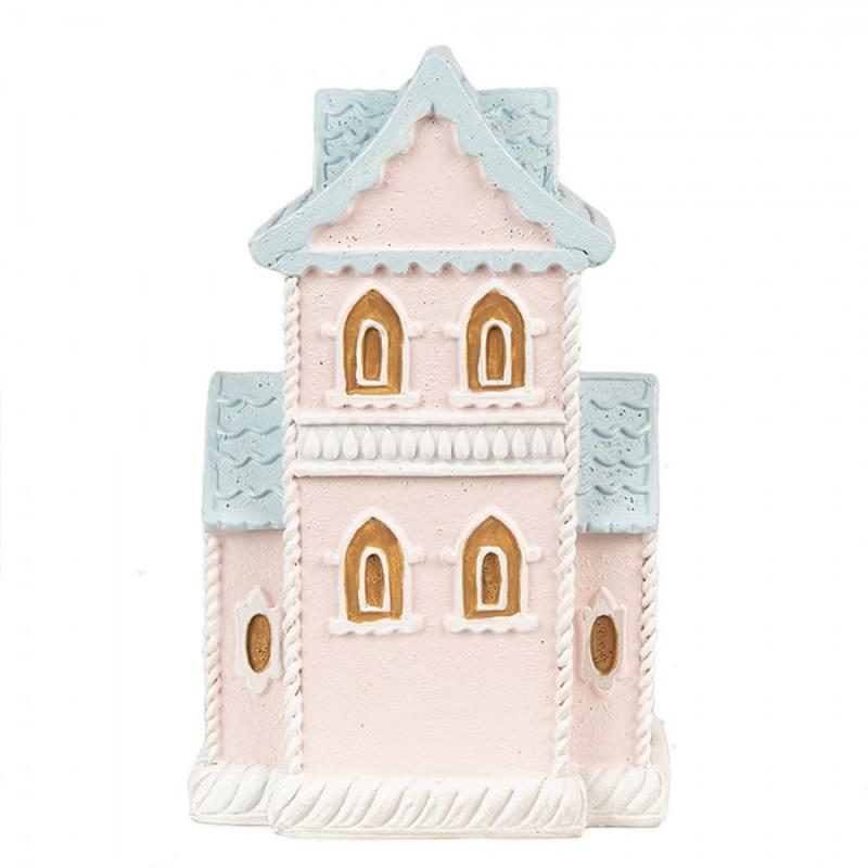 Juldekoration Inomhus Pepparkakshus LED 10x8x16 Cm Rosa polyresin