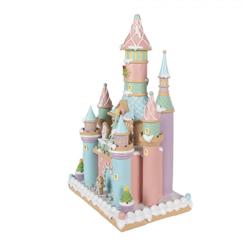 Juldekoration Inomhus Pepparkakshus XL 42 cm Rosa polyresin