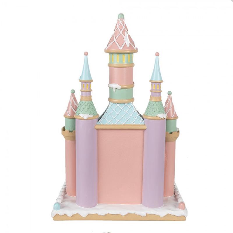 Juldekoration Inomhus Pepparkakshus XL 42 cm Rosa polyresin