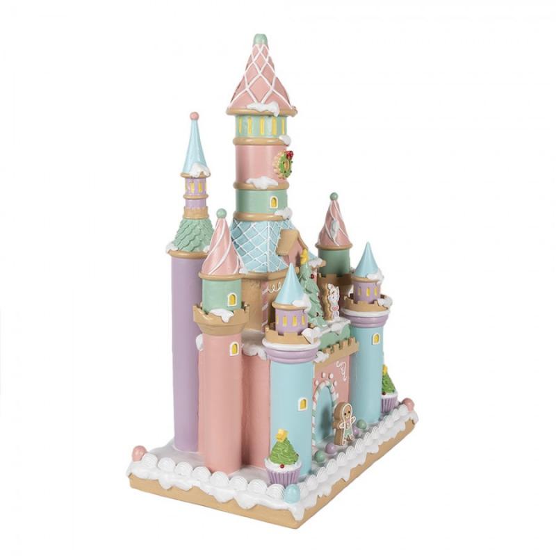 Juldekoration Inomhus Pepparkakshus XL 42 cm Rosa polyresin