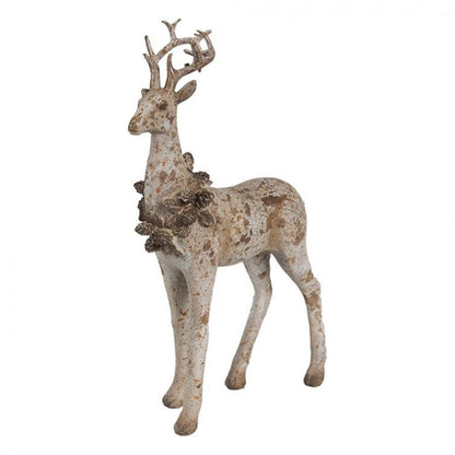Juldekoration Inomhus Hjort 2-pack 20/12 cm Brun Polyresin