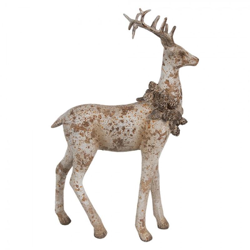 Juldekoration Inomhus Hjort 2-pack 20/12 cm Brun Polyresin
