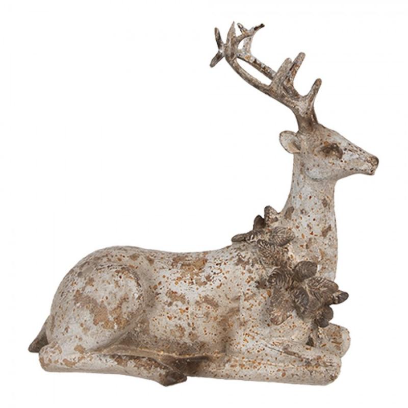 Juldekoration Inomhus Hjort 2-pack 20/12 cm Brun Polyresin