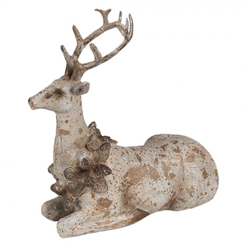 Juldekoration Inomhus Hjort 2-pack 20/12 cm Brun Polyresin