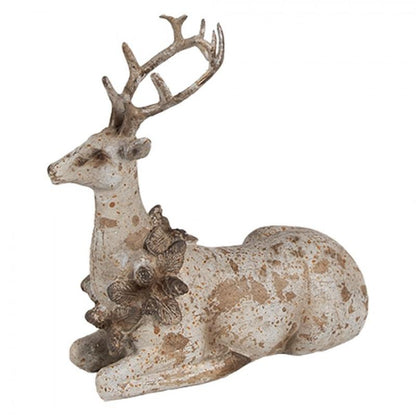 Juldekoration Inomhus Hjort 2-pack 20/12 cm Brun Polyresin