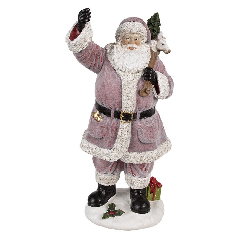 Juldekoration Inomhus XL Tomte 43 cm Rosa Polyresin