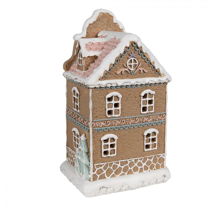 Juldekoration Inomhus Pepparkakshus LED 12x9x20 Cm Brunt polyresin