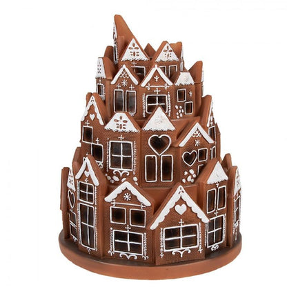 Juldekoration Inomhus Hus med LED Brun Ø 21x26 cm / 3xAAA