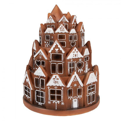 Juldekoration Inomhus Hus med LED Brun Ø 21x26 cm / 3xAAA