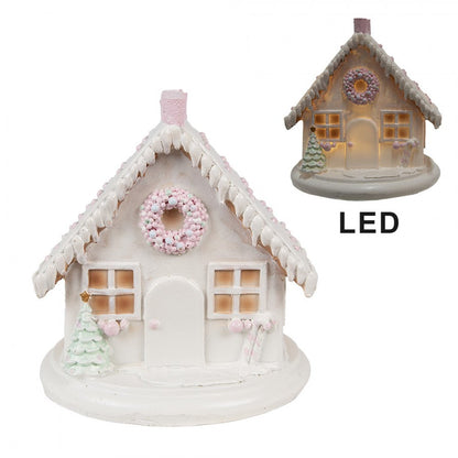 Juldekoration Inomhus Dekorativt Hus Med LED 13 Cm Vit Juldekoration