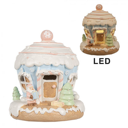 Juldekoration Inomhus Dekorativt Hus Med LED 14 Cm Blå Juldekoration