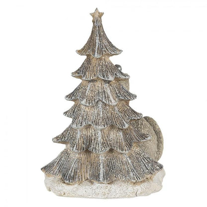 Juldekoration Inomhus Katt 12x9x16 Cm LED Grå Vit Polyresin