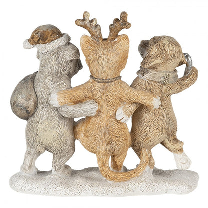 Juldekoration Inomhus Djur 13x5x12 Cm Grå Beige Polyresin