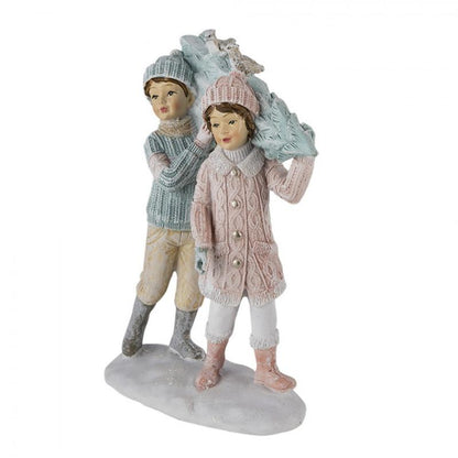 Juldekoration Inomhus Barn 15 Cm Grön Rosa Polyresin