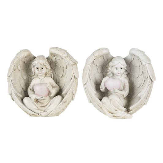 Dekoration Ängel 2-pack 10x6x10 cm Beige Polyresin