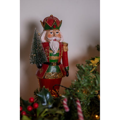 Juledekorasjon Nøtteknekker 13x10x32 Cm Rød Polyresin