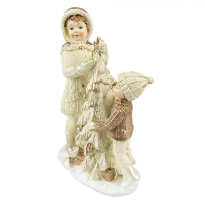 Juldekoration Inomhus Barn 14 Cm Beige Polyresin