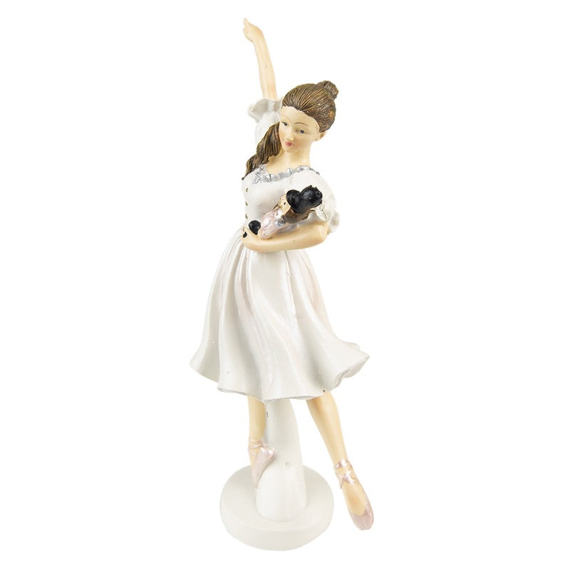 Juldekoration Inomhus Staty Ballerina 25 cm Vit Polyresin