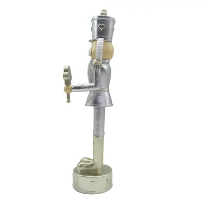 Juldekoration Inomhus Nötknäppare 24 Cm Silverfärgad Vit Polyresin