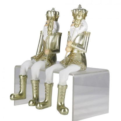 Juldekoration Inomhus Nötknäppare 2-pack 12 Cm Guldfärgad Vit Polyresin