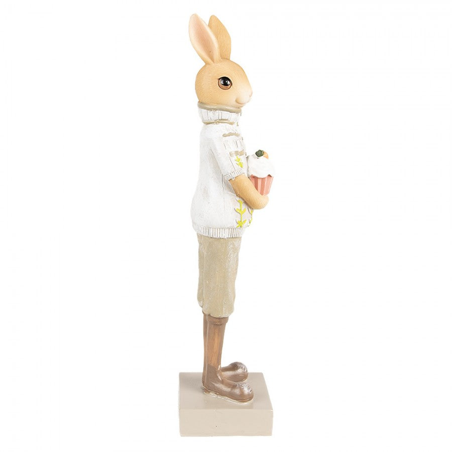 Påskdekoration Kanin 28 Cm Brun Grön Polyresin