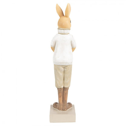 Påskdekoration Kanin 28 Cm Brun Grön Polyresin
