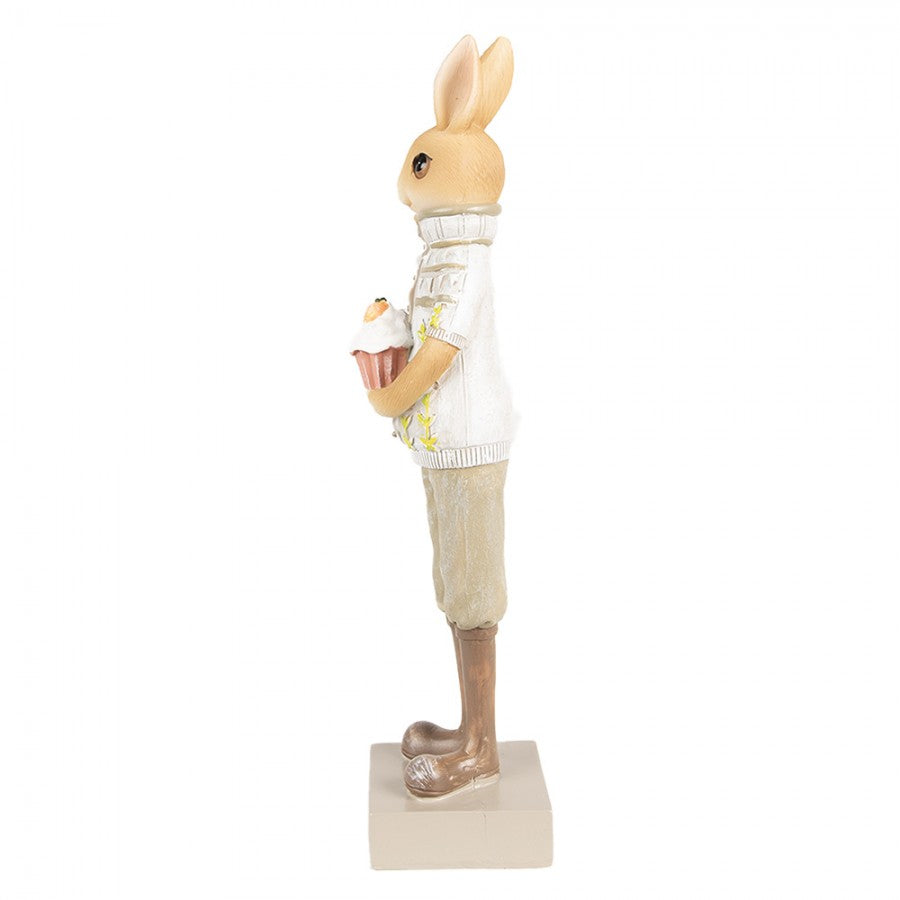 Påskdekoration Kanin 28 Cm Brun Grön Polyresin