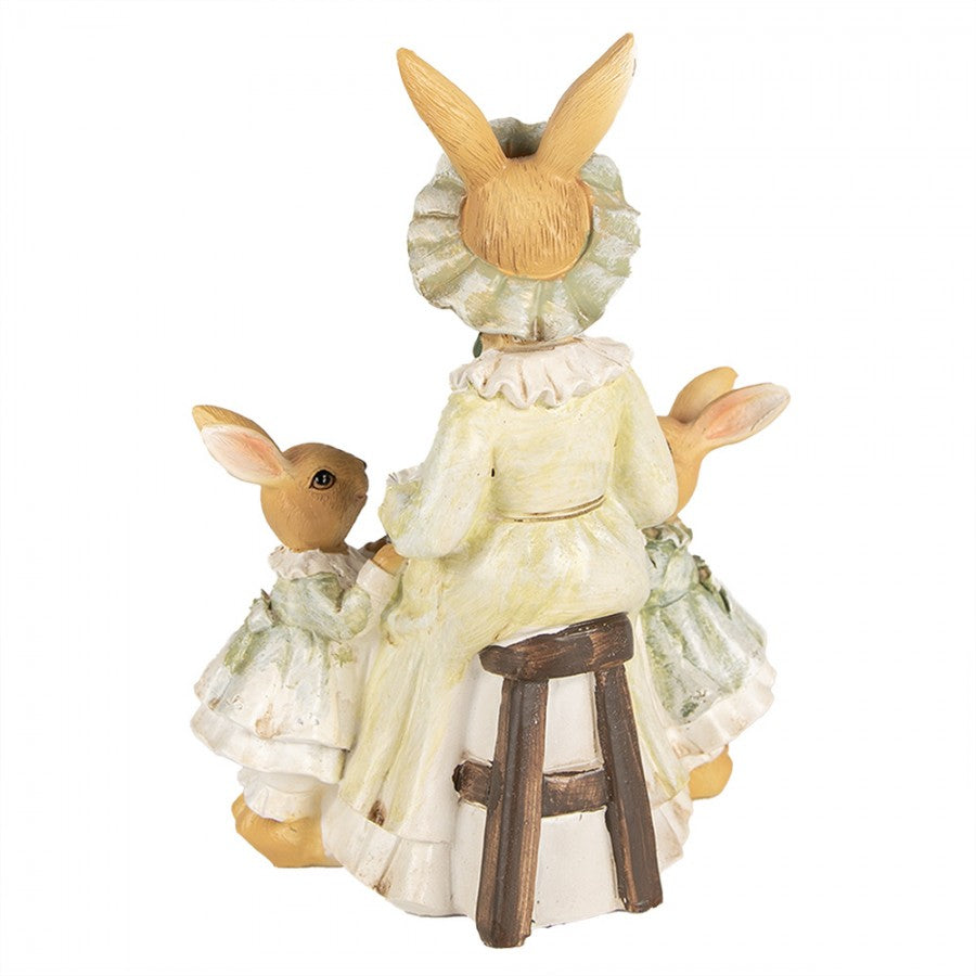 Påskdekoration Kanin 19 Cm Brun Grön Polyresin