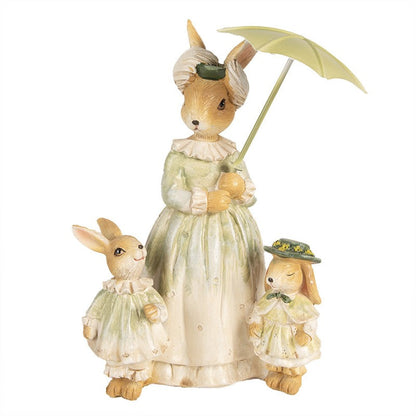 Påskdekoration Kanin 21 Cm Brun Grön Polyresin