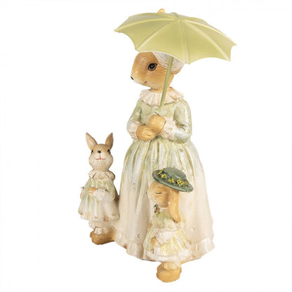 Påskdekoration Kanin 21 Cm Brun Grön Polyresin