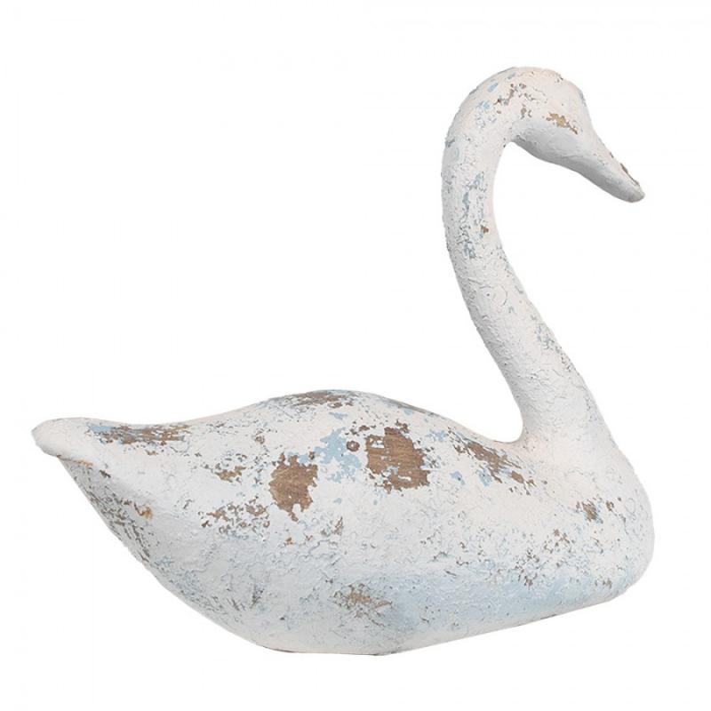 Dekoration Fågel Svan Svan Vit Brun Polyresin (B/D/H) 33x16x28 Cm