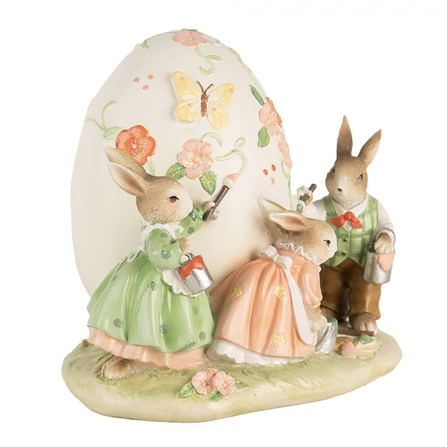 Påskepynt Kaniner Beige Grønn Rosa 22x17x18 cm