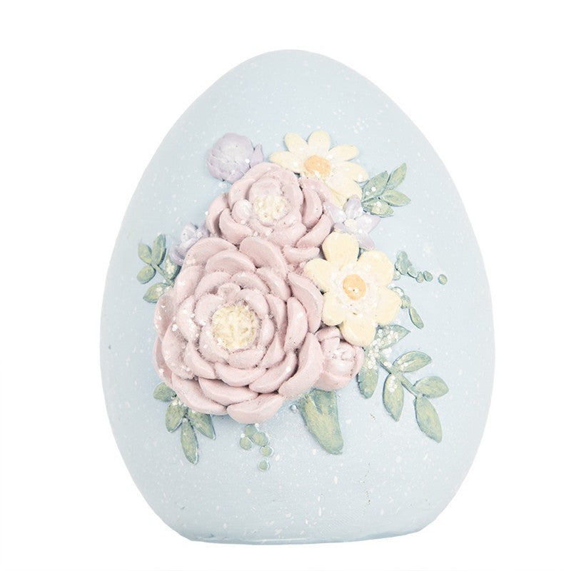 Påskepynt Egg Blå Rosa 10x11x13 cm