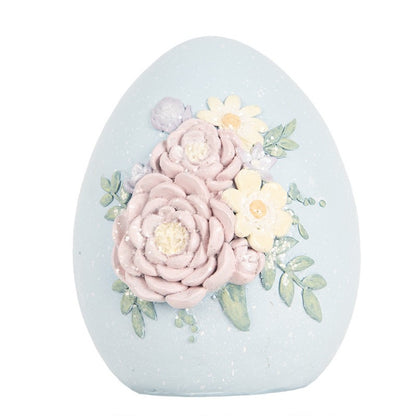 Påskepynt Egg Blå Rosa 10x11x13 cm