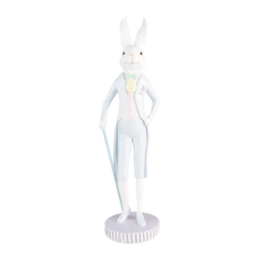 Dekoration figur Ø 10x40 cm Vit Blå