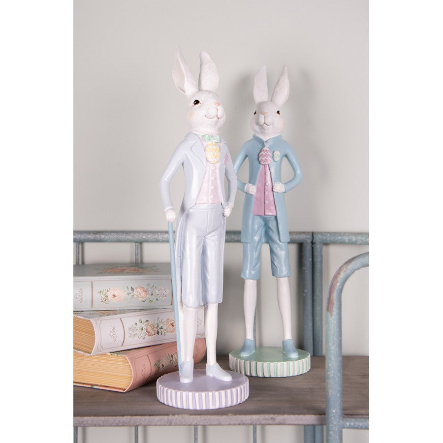 Dekoration figur Ø 10x40 cm Vit Blå