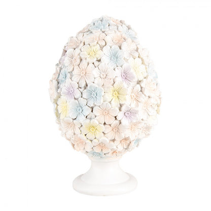 Påskepynt Egg Ø 12x19 cm Hvit Rosa