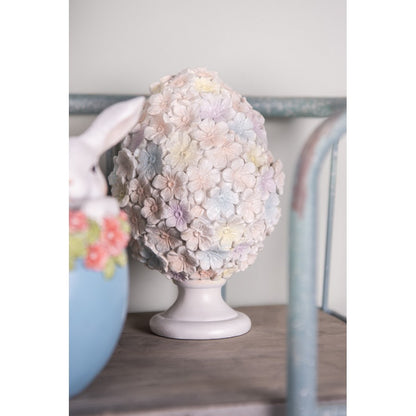 Påskepynt Egg Ø 12x19 cm Hvit Rosa