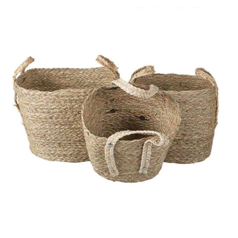 Dekorativ korg Förvaringskorg Brun 3-pack