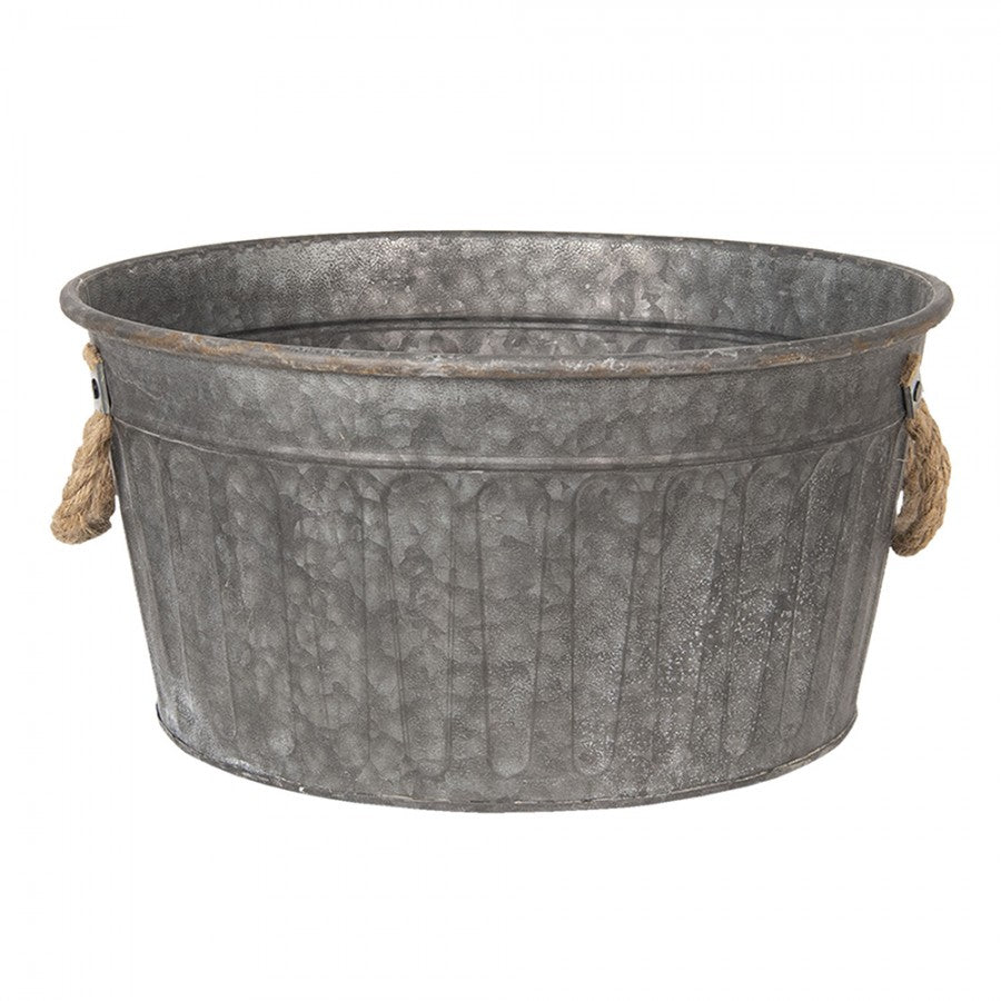 Dekorasjon bøttesett med 2 stk Grå Ø 35x17 / Ø 27x15 cm