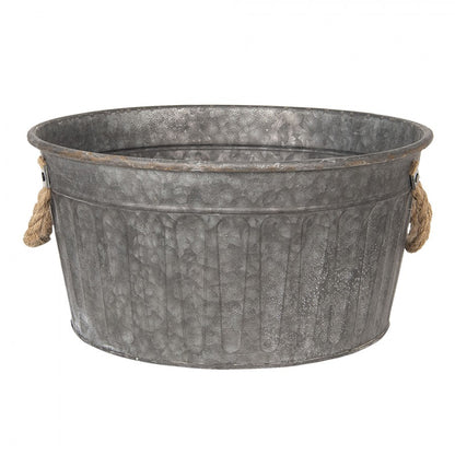 Dekorasjon bøttesett med 2 stk Grå Ø 35x17 / Ø 27x15 cm