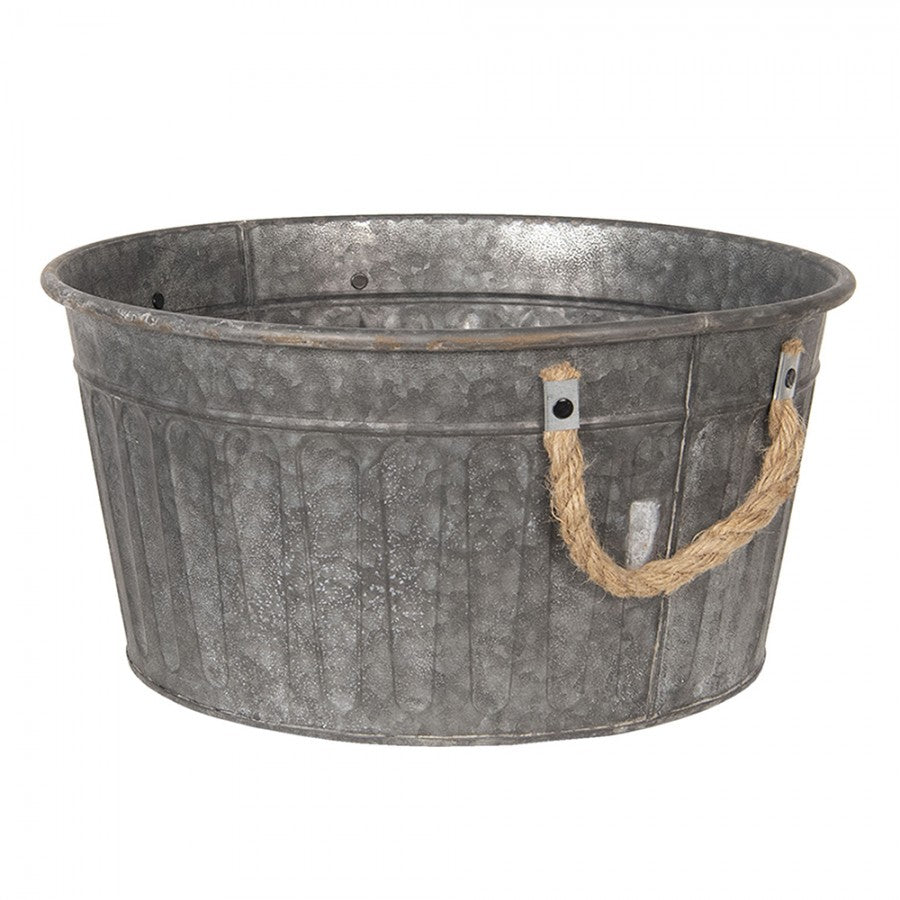 Dekorasjon bøttesett med 2 stk Grå Ø 35x17 / Ø 27x15 cm